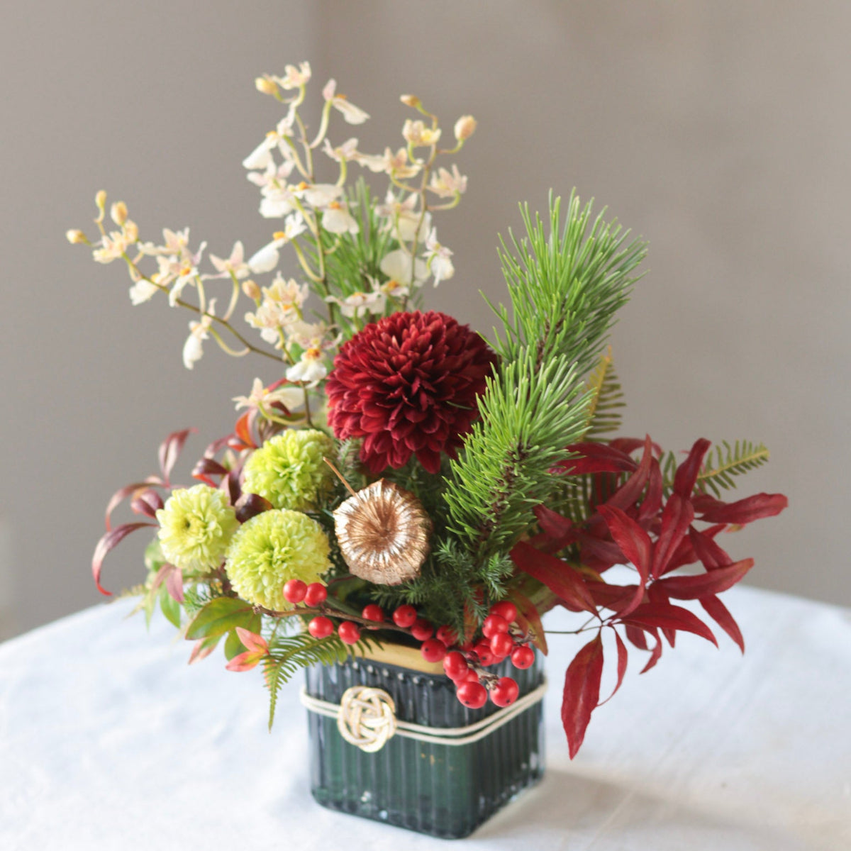 迎春アレンジメント ー紅-