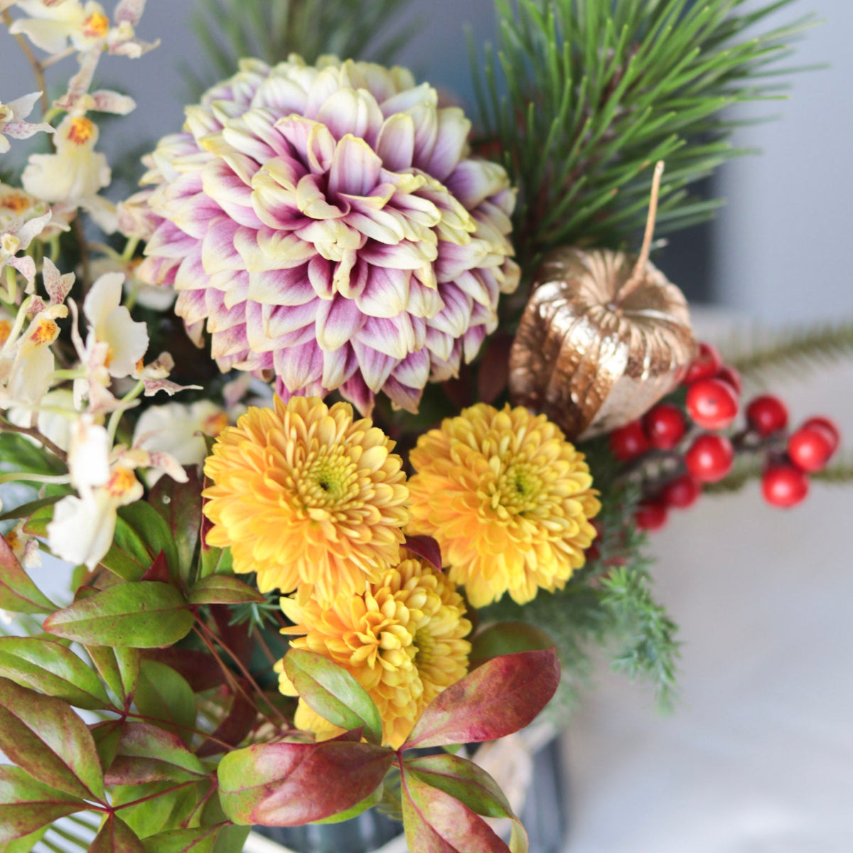 迎春アレンジメント ーすみれ-